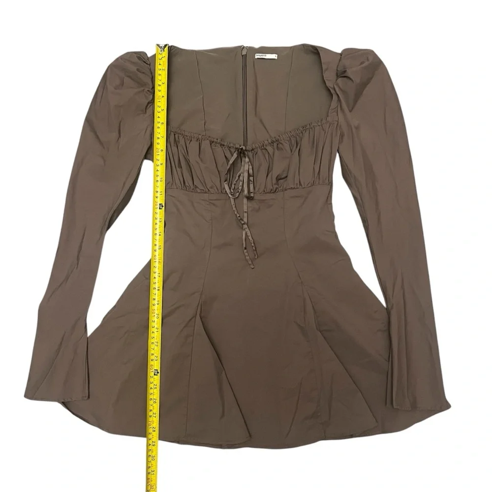 House of CB Carlina Mocha Long Sleeve Mini Dress - Picture 4 of 8